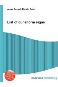 List of Cuneiform Signs