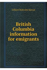 British Columbia Information for Emigrants