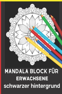 Mandala block für erwachsene schwarzer hintergrund