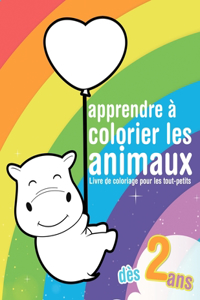Livre de coloriage pour les tout-petits Apprendre à colorier les animaux dès 2 ans