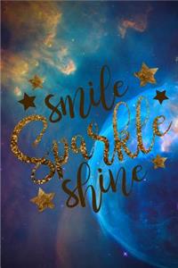 Smile Sparkle Shine: 6x9 Size, 110 Pages Blank Book Diary Notebook for Your Thoughts, Ideas, and Inspiration