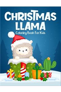 Christmas Llama Coloring Book For Kids
