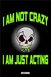 I Am Not Crazy I Am Just Acting Notebook