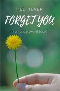 Password book with alphabet tabs