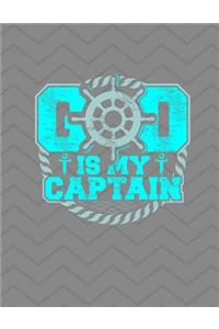 God Is My Captain Notebook - 4x4 Quad Ruled