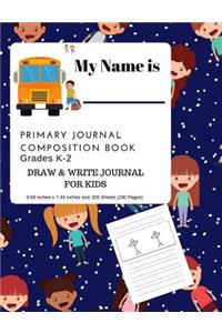 Primary Journal Composition Notebook Grade K-2 Draw and Write Journal for Kids