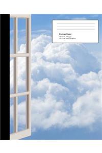 College Ruled: 120 Sheets, 240 Pages, Composition Book Door to Heaven Cloud Notebook
