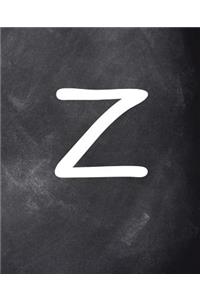 Monogram Z School Composition Book Personalized Letter Z Chalkboard 130 Pages