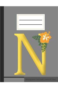 N Monogramm Notizheft Liniert 60 Blatt
