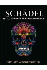 Ausmalvorlagen für Erwachsene PDF (Schädel)