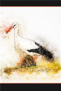 Standing Stork - Lined Notebook with Margins