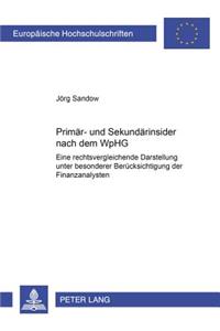 Primaer- Und Sekundaerinsider Nach Dem Wphg