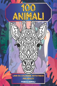 Libri da colorare antistress per adulti - Fiori e Animali - 100 Animali