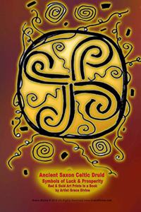 Ancient Saxon Celtic Druid Symbols of Luck & Prosperity Red & Gold Art Prints in a Book by Artist Grace Divine