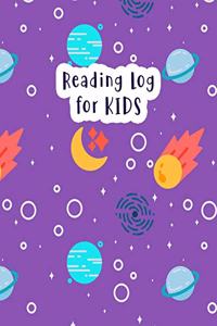 Reading Log for Kids: Outer Space Reading Journal for Children - Your Kids Can Keep Track of All the Books They Read - 8 x 10 Inches - 100 Pages with Reading Review on Ea