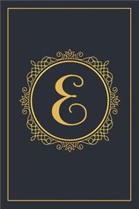 E: Monogram Notebook Black and Gold Journal