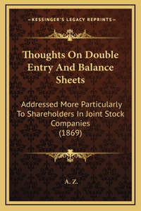 Thoughts On Double Entry And Balance Sheets