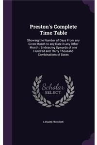 Preston's Complete Time Table