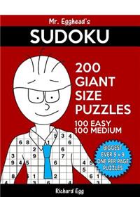 Mr. Egghead's Sudoku 200 Giant Size Puzzles, 100 Easy and 100 Medium