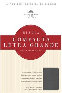 Rvr 1960 Biblia Compacta Letra Grande Con Referencias, Cuarzo Grisado Simulacion Piel