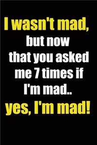 I wasn't mad, but now that you asked me 7 times if I'm mad.. yes, I'm mad!