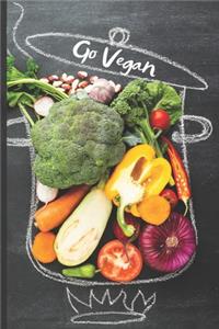 Funny Blank Vegan Recipe Book - Go Vegan