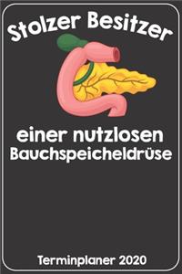Stolzer Besitzer einer nutzlosen Bauchspeicheldrüse Terminplaner 2020
