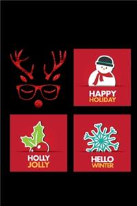 Happy holiday holly jolly hello winter