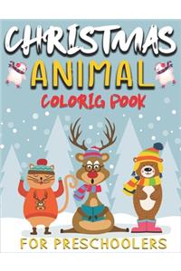 Christmas Animal Coloring Book for Preschoolers