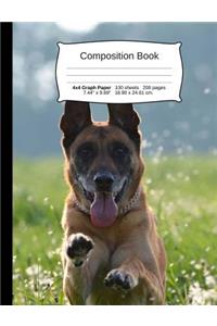 Dog Composition Notebook, Graph Paper