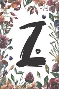 Z: Classic Vintage Floral Personalized Monogram Journal Z Initial