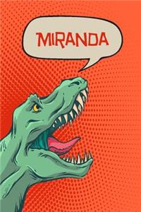 Miranda: Personalized Dino Isometric Dot Paper Notebook 120 Pages 6x9