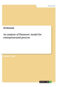 An analysis of Timmons' model for entrepreneurial process