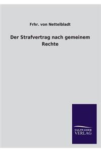Strafvertrag nach gemeinem Rechte