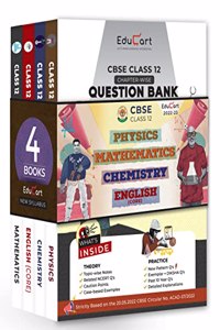Educart CBSE Class 12 Bundle - Physics, Chemistry, English Core & Maths Question Banks 2022 (Based on new Sample Paper pattern of 16th Sep 2022)