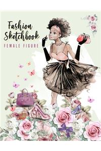 Fashion sketchbook with figure templates for girls