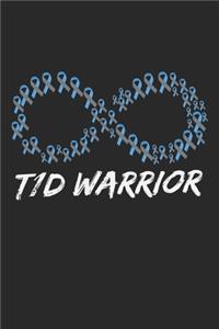 T1D Warrior: Notebook A5 Size, 6x9 inches, 120 dot grid dotted Pages, Warrior Type 1 Diabetes Awareness Diabetic Insulin Pancreas T1D T2D Ribbon