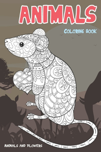 Coloring Book Animals and Flowers - Animals