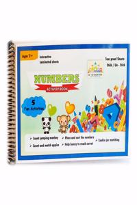 Numberâ€™S Activity Book - Binder For Kids / Children Aged 1.5 - 4 Years, 5 Activities In Hard Laminated Sheets With Hook And Loop Attached| 80+ Round Cornered Cut-Outs | Water/Tear Proof