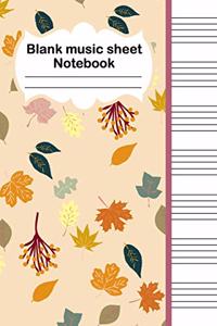 Blank music sheet notebook