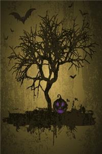 Tree with pumpkin notebook yellow