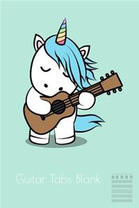 Guitar Tabs Blank: Cute Unicorn Blank Guitar Tab Journal Book 120 Page 6" X 9"