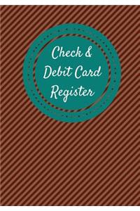 Check & Debit Card Register (BONUS Notes area/7 X 10 inches)