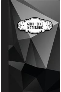 Grid Line Notebook: Small Pocket Size 5.5x8.5 - Journal & Diary & Sketch (Black Geometric)
