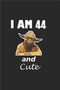 i am 44 and cute baby yoda Notebook birthday Gift