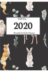 2020 Planner Daily and Monthly: On-The-Go Planner - Jan 1, 2020 to Dec 31, 2020: Daily & Monthly Planner + Calendar Views - Productivity Planner - Fox And Bunny Planner