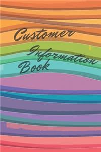 Customer Information Book: Colorful Waves - Log Book, Client Tracker Profile Journal, Personal Client Record Book with A - Z Index Tabs for Names... Nail, Eyebrow Salons, Hair