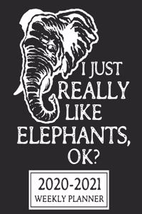 2020-2021 Weekly Planner I Just Really Like Elephants