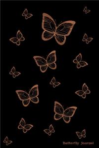 Butterfly Journal: Beautiful Flying Pattern Various Sizes of Butterflies Notebook for Girls or Women