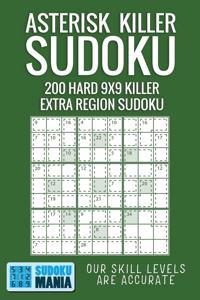 Asterisk Killer Sudoku: 200 Hard 9x9 Killer Extra Region Sudoku